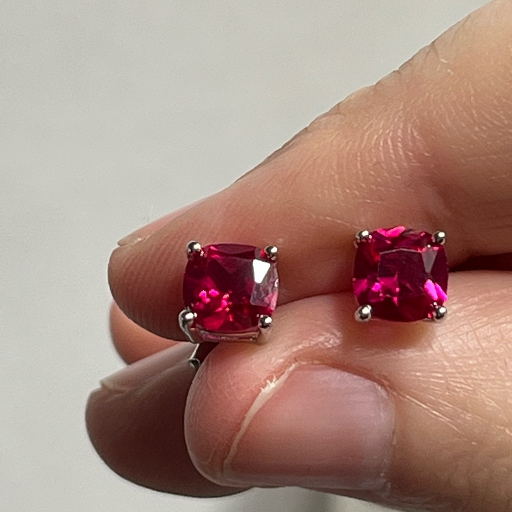 Kay Jewelers lab created ruby earrings sterling silver 925